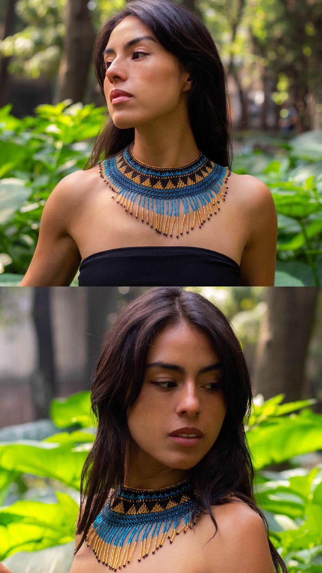 Fine delicate beaded collar necklaces