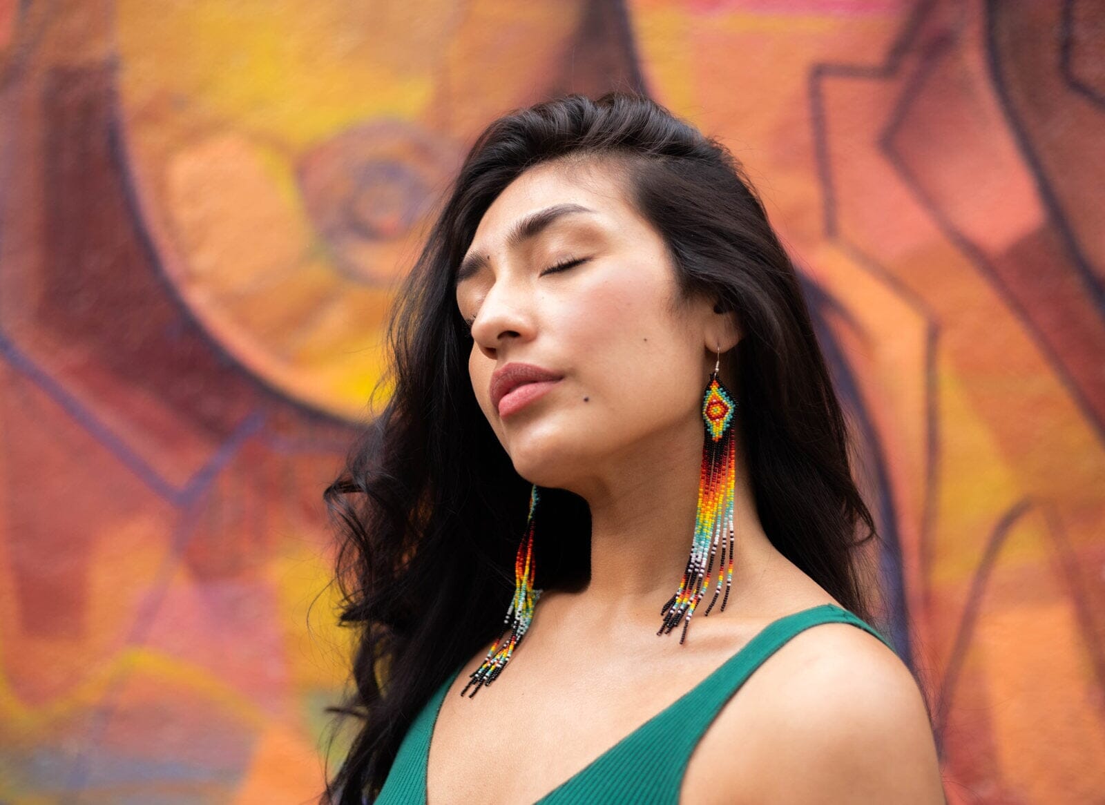 Achilles Earrings Mother Sierra - Unique high-quality bead chandelier earrings