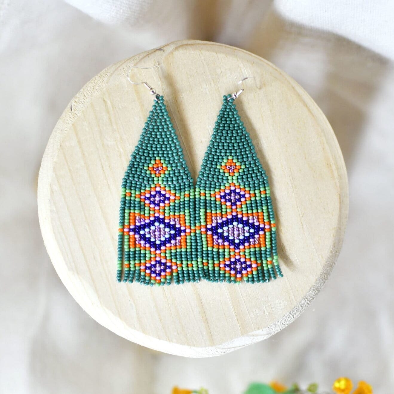 Detailed handmade beaded earring - Ayin Harah Earring Mother Sierra
