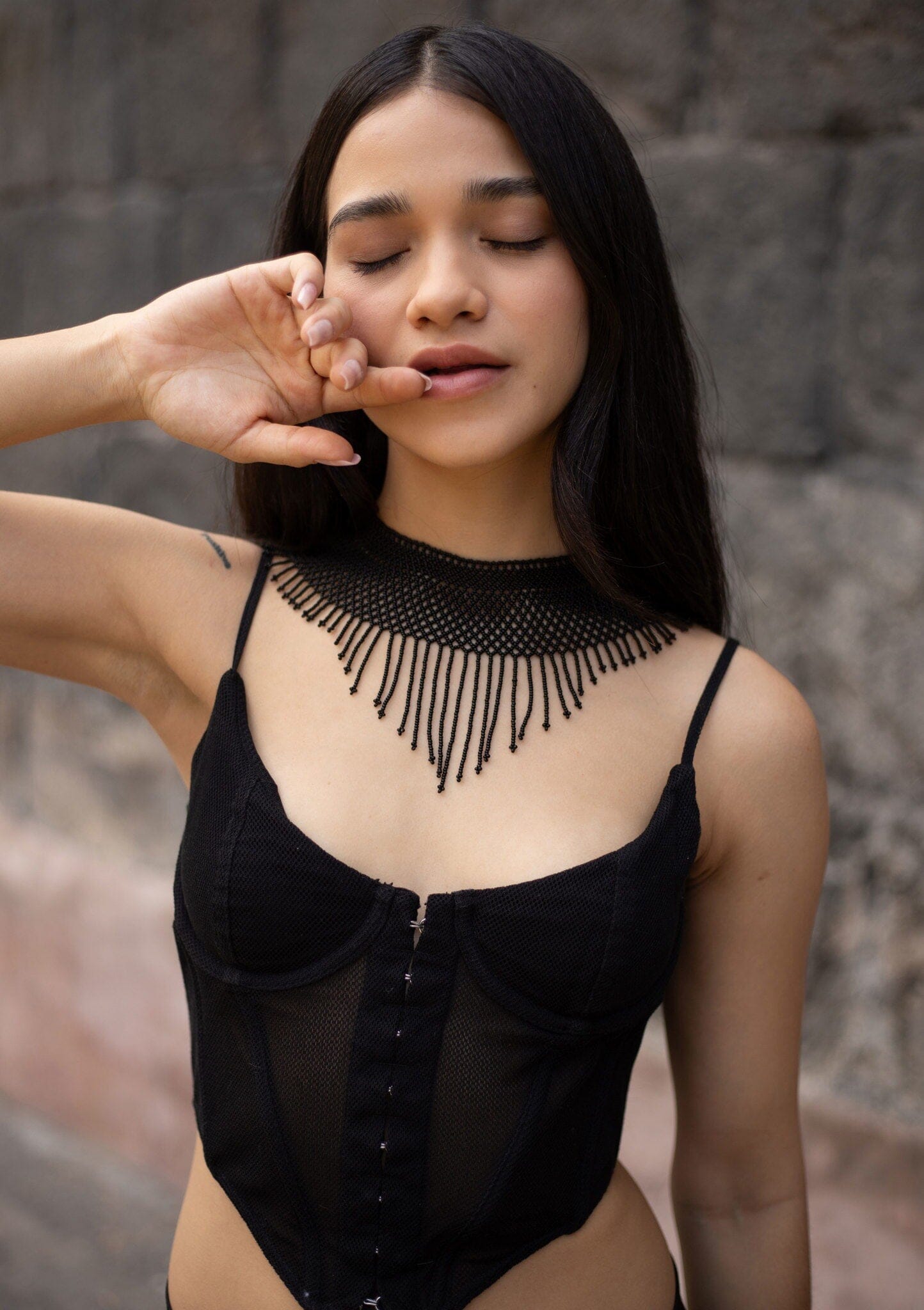 Black Noir Eyelet Necklaces Mother Sierra