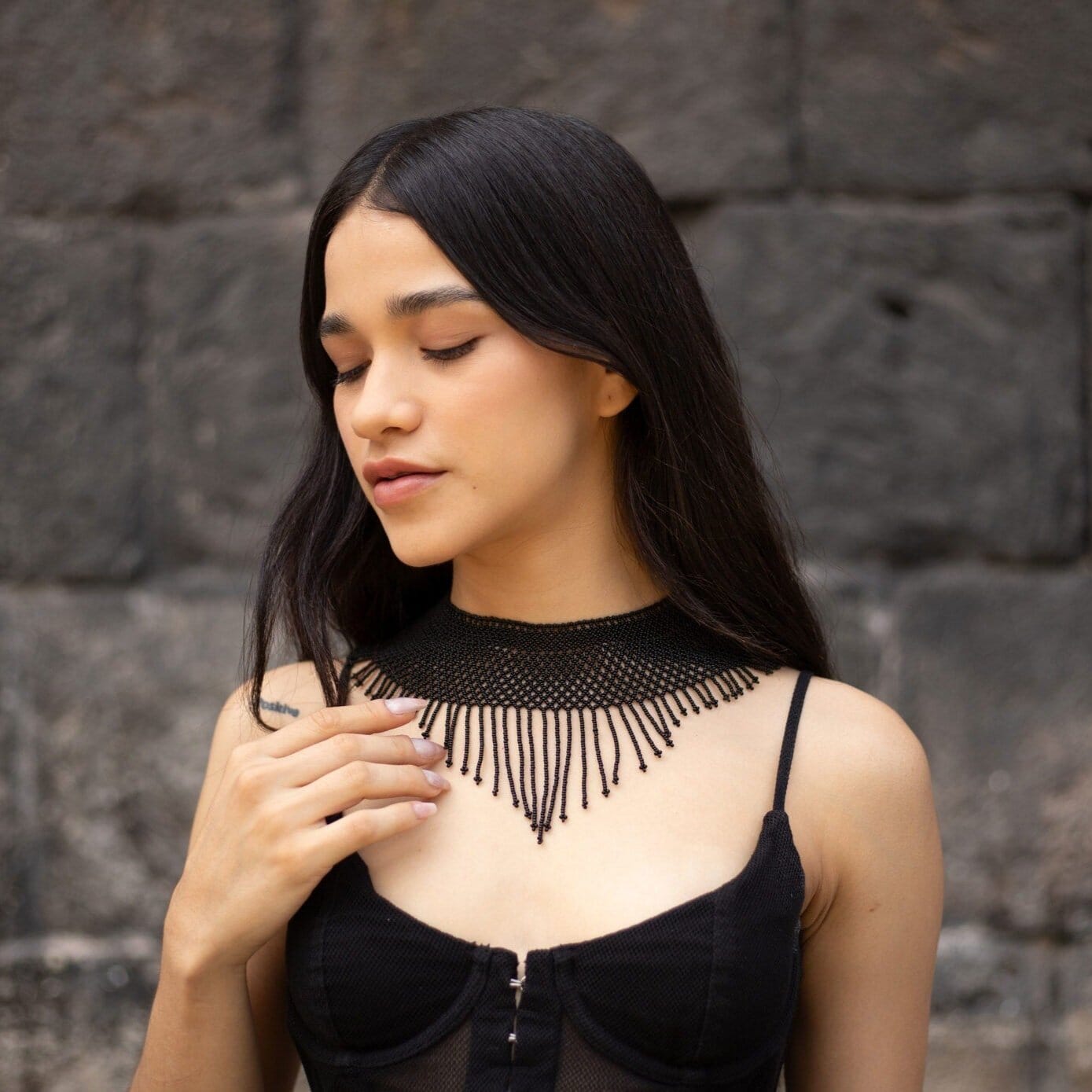 Black Noir Eyelet Necklaces Mother Sierra