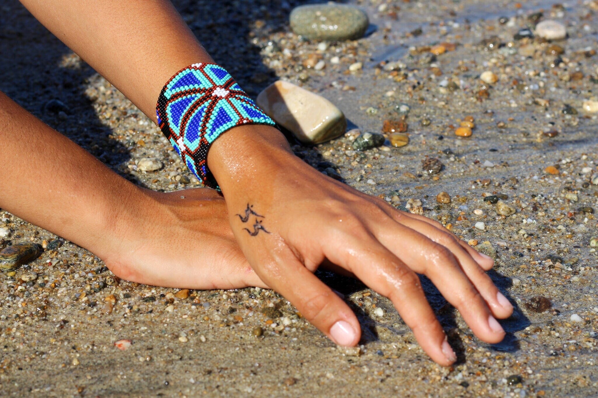 Blue Marigold bracelet Mother Sierra