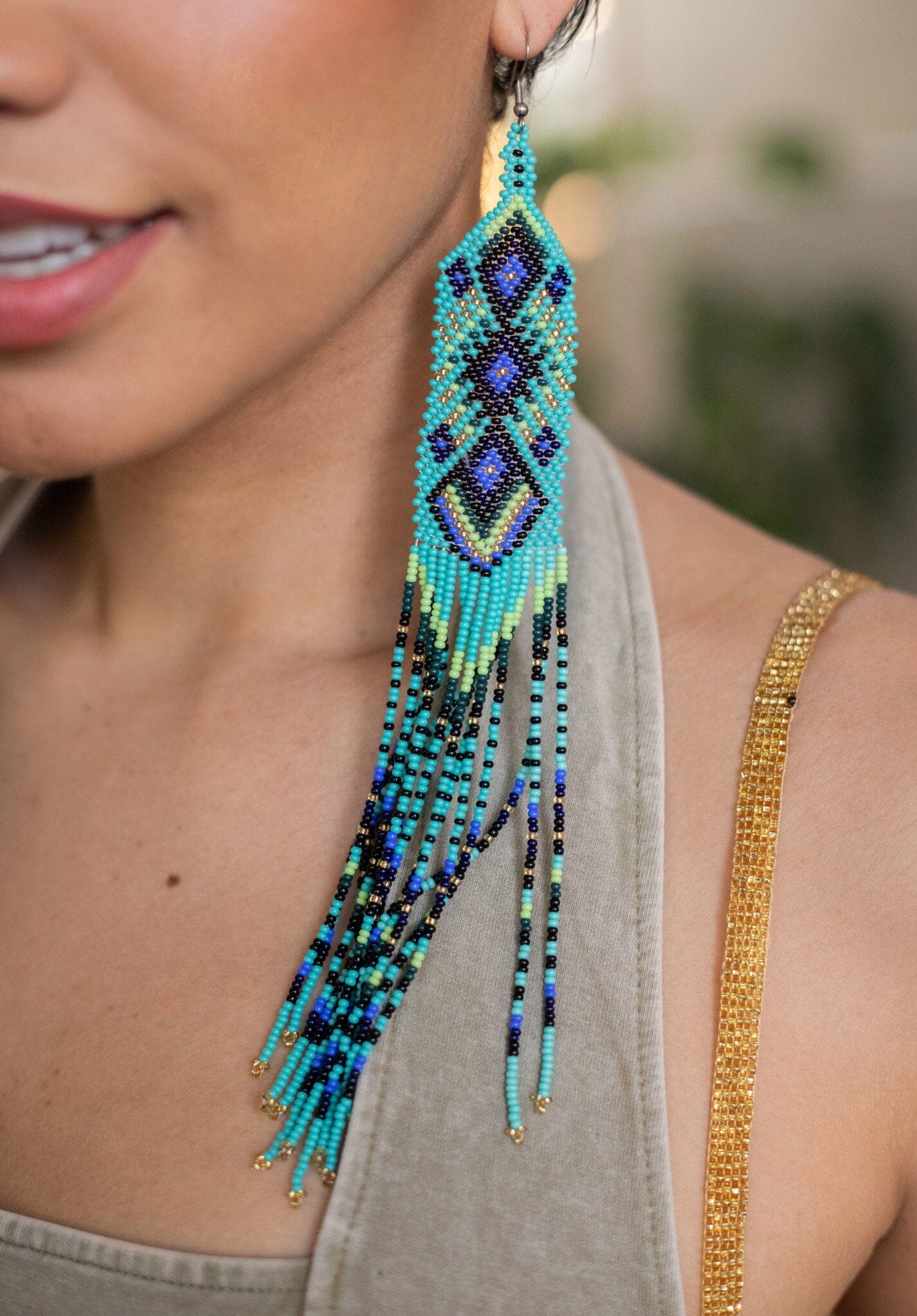 Blue Prism Earrings Mother Sierra