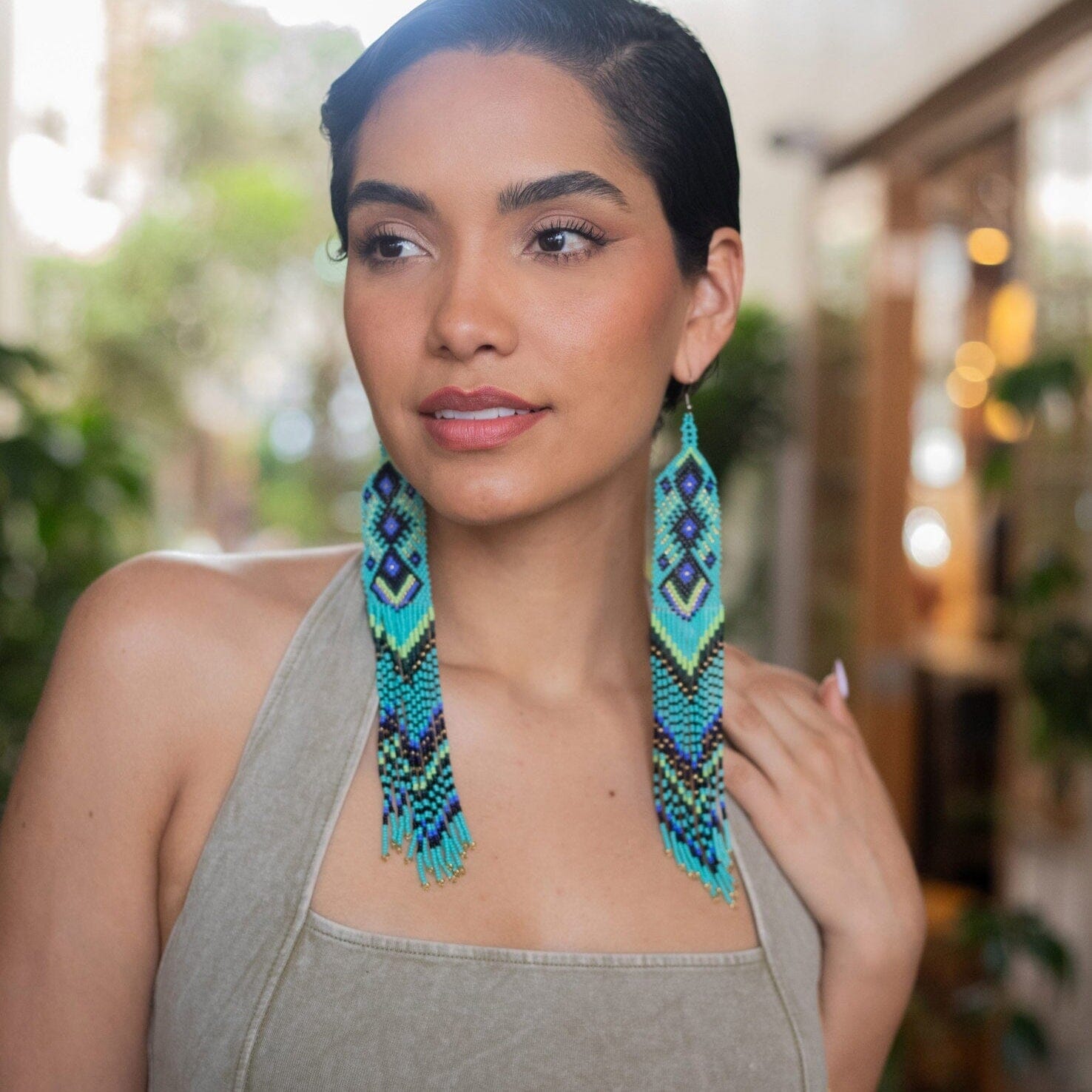 Blue Prism Earrings Mother Sierra