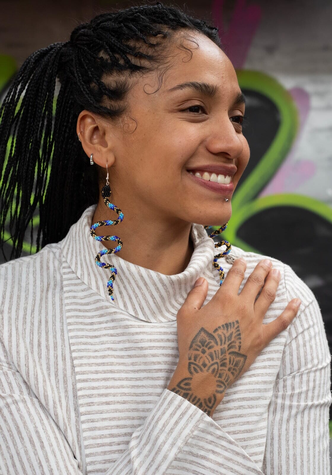 High-quality delicate beaded Delilah Earrings Mother Sierra