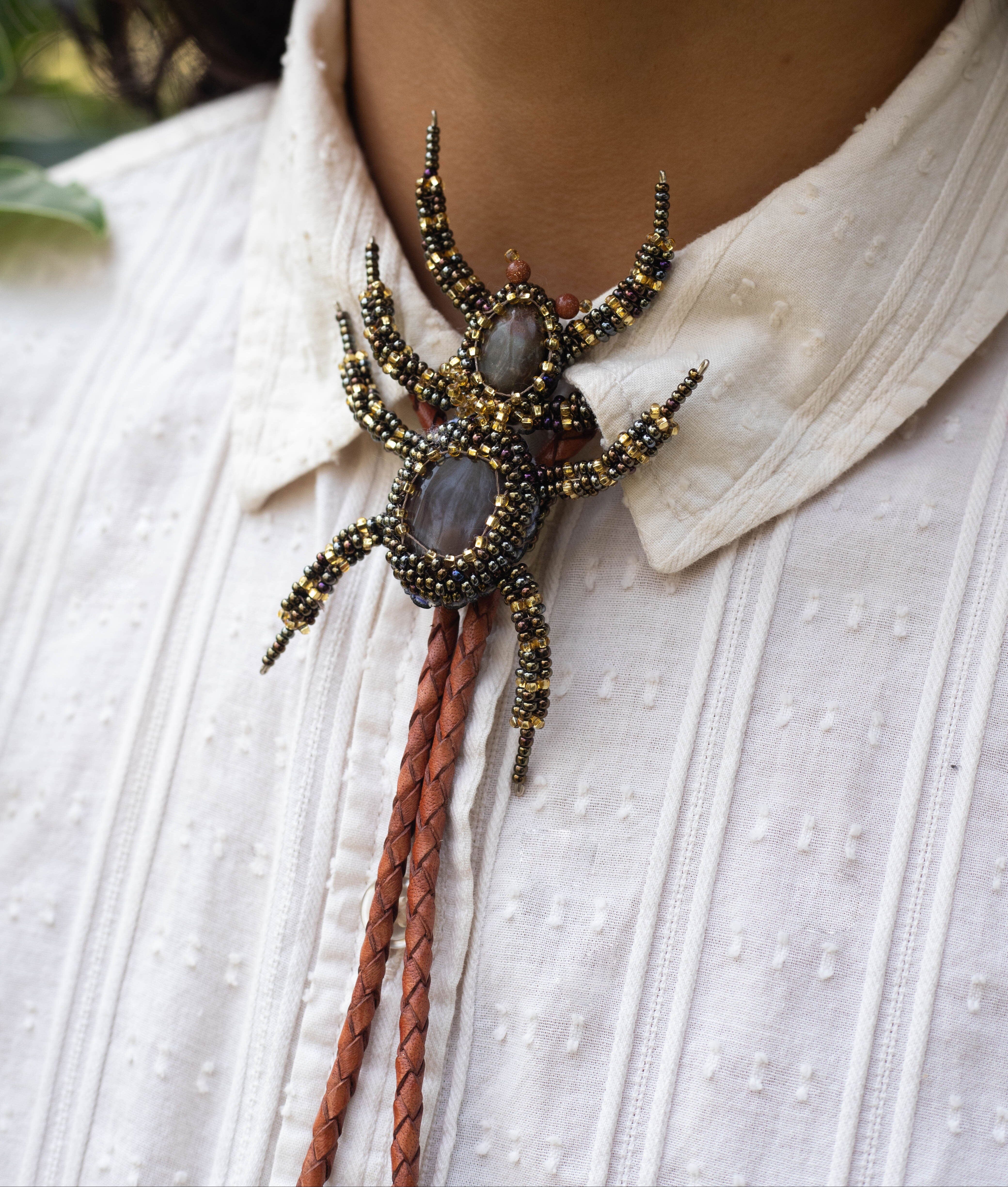 Gold Weaver Bolo Tie Necktie Mother Sierra