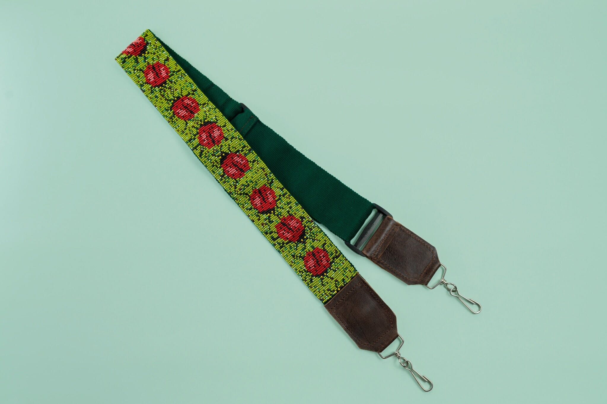 lady apple Camera & Purse Strap beaded mexican accessories red green lady bug ladybug guatemala native american statement piece Mother Sierra