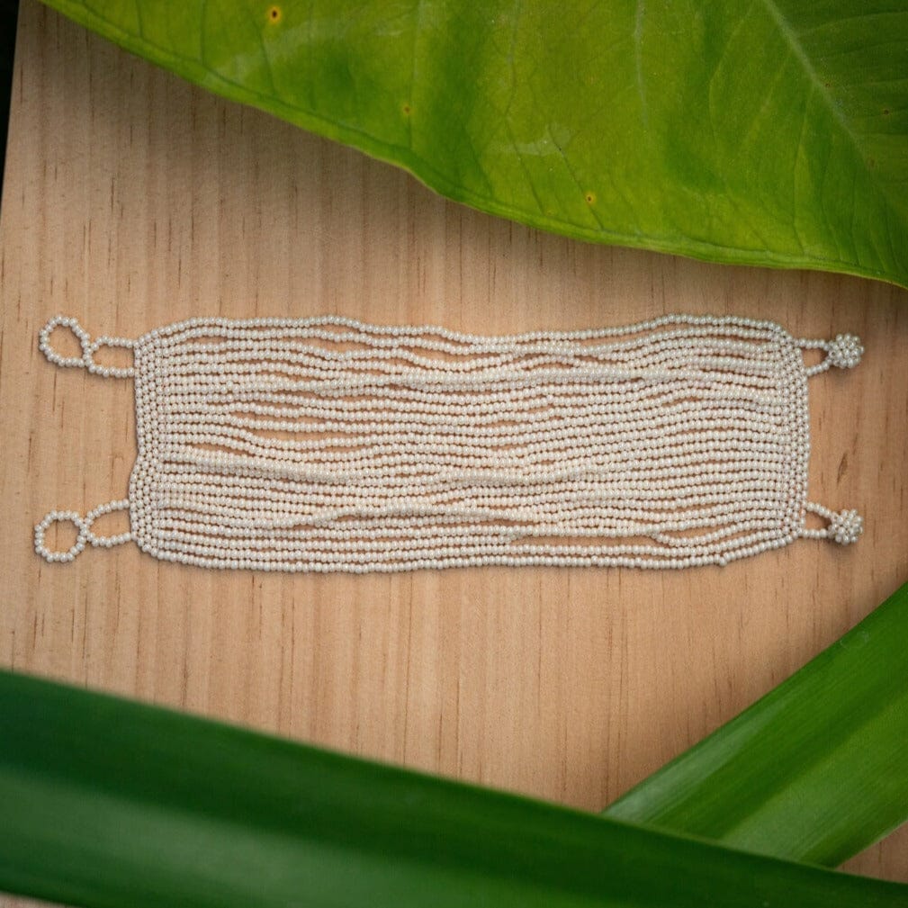 Handmade Magica beaded bracelet, a sand multi-strand cuff featuring native American jewelry by Mother Sierra.