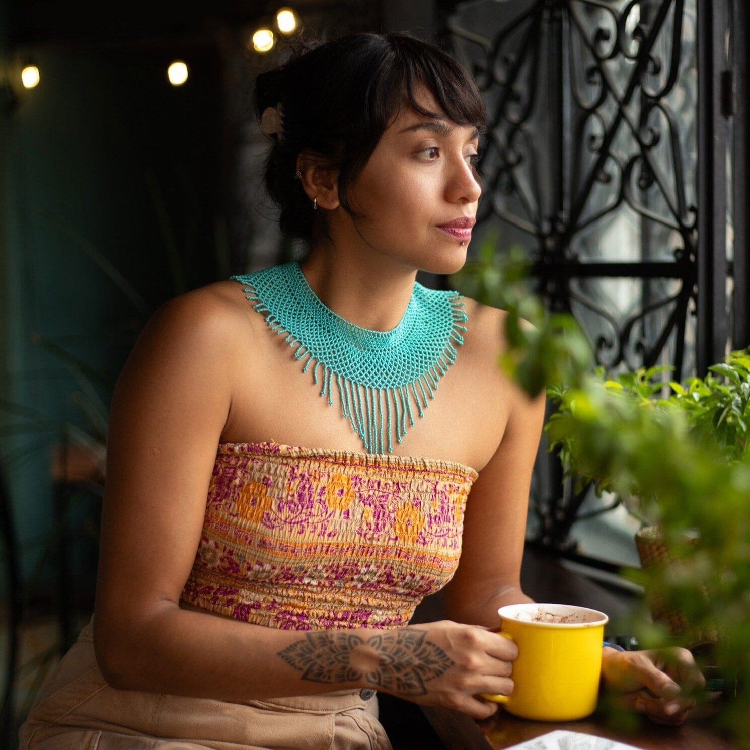 Peacock Eyelet Necklaces Mother Sierra