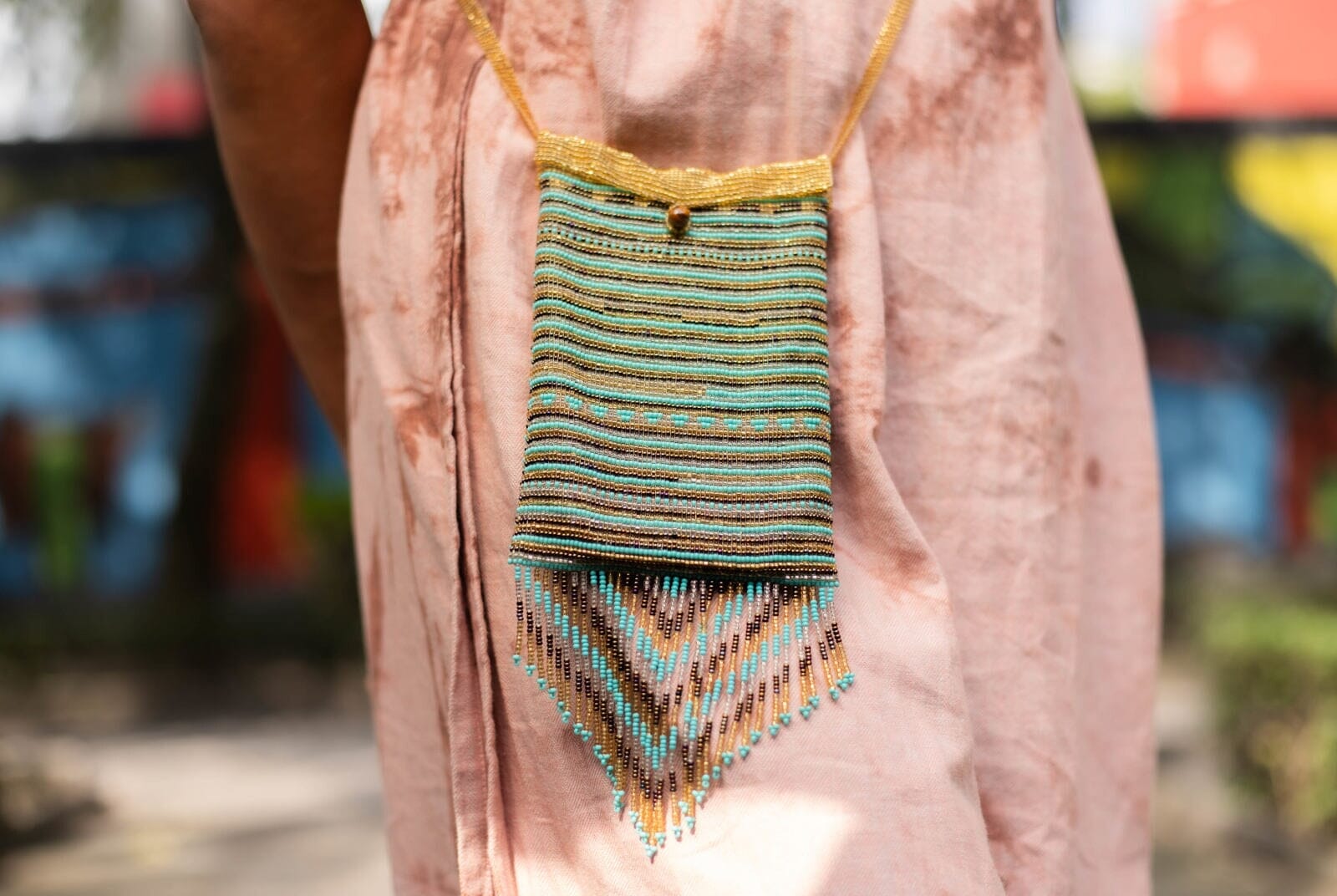 Handcrafted beaded persian gold purses mother sierra