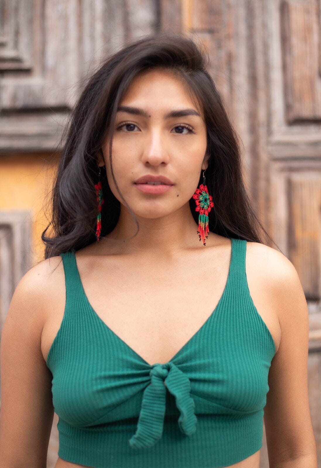 Elegantly styled beaded ear accessories - Pomegranate Earrings Mother Sierra