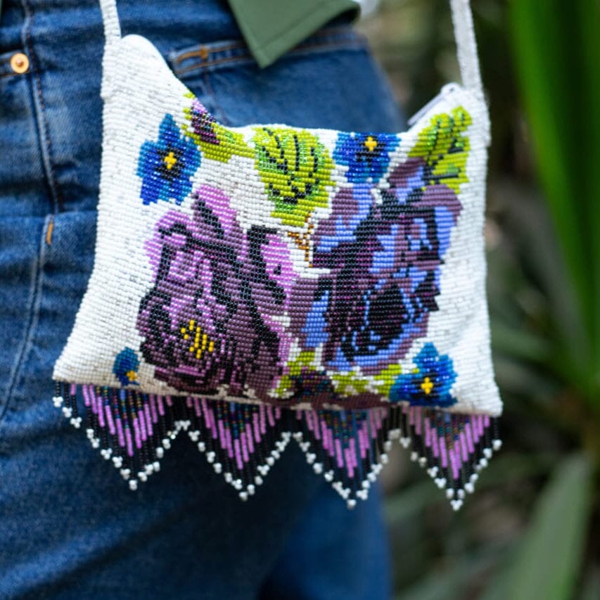 Purple Poppies Beaded Purses Mother Sierra