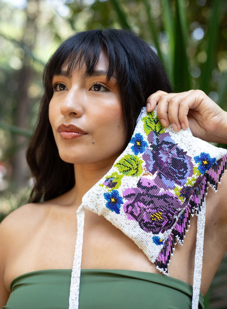 Purple Poppies Beaded Purses Mother Sierra