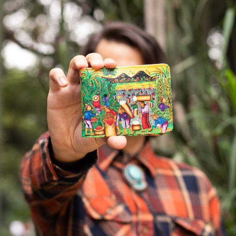 Warm Sunset Leather Art Wallet Wallet Mother Sierra