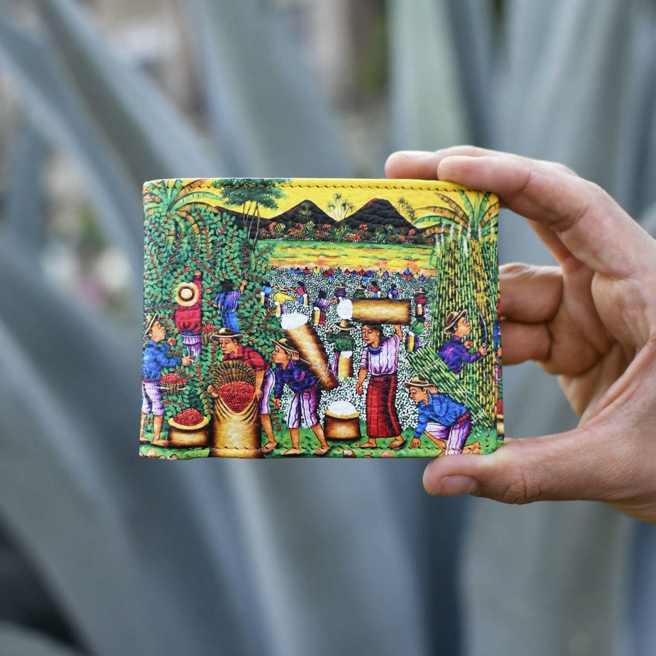 Warm Sunset Leather Art Wallet Wallet Mother Sierra