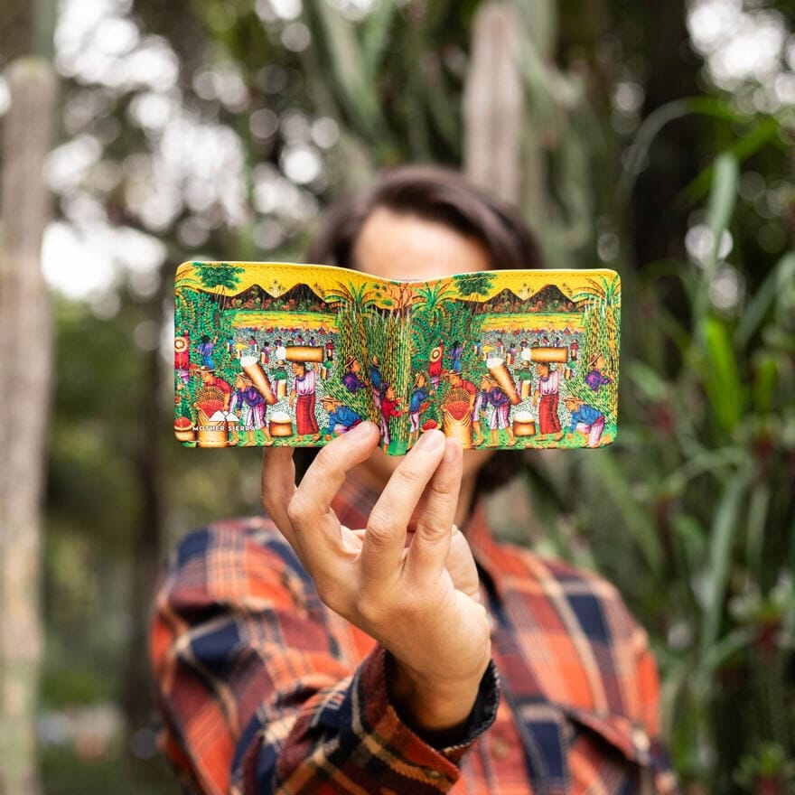 Warm Sunset Leather Art Wallet Wallet Mother Sierra