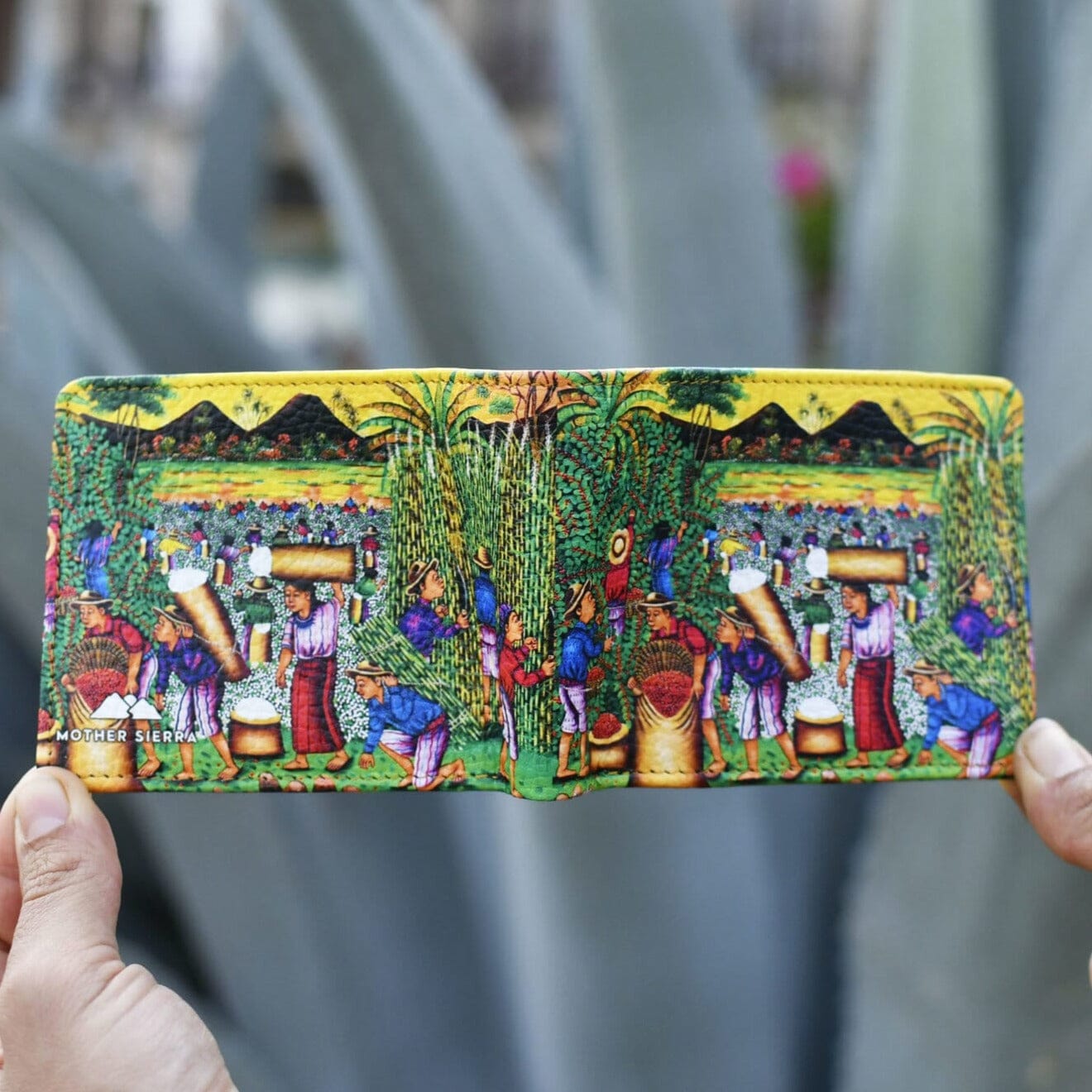 Warm Sunset Leather Art Wallet Wallet Mother Sierra