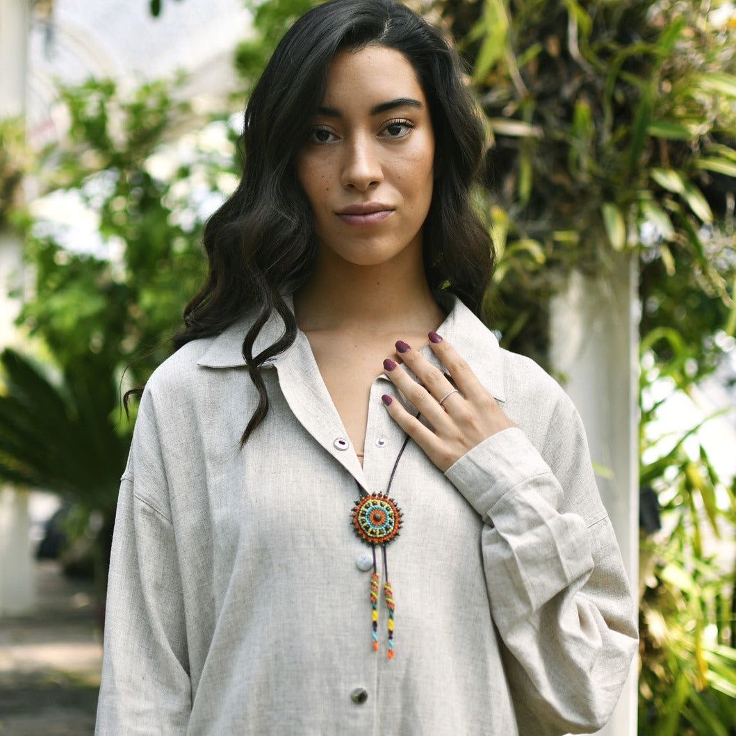 Uniquely Crafted Handmade Bead Bolo Tie Necklace - Cattle Kai