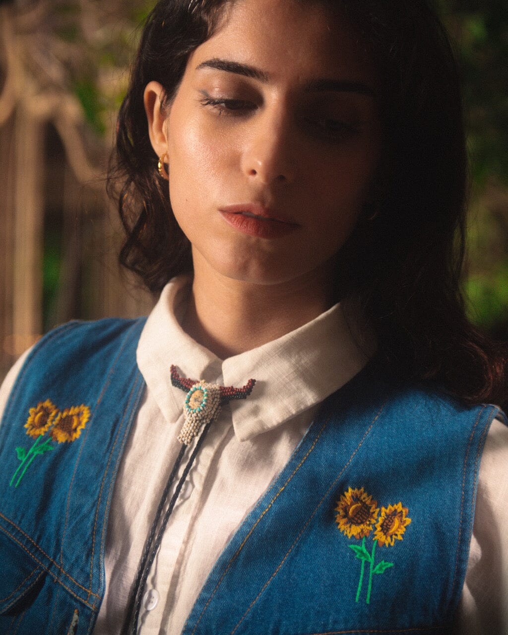 Longhorn A Colorful Handmade Beaded Bolo Tie Aventurine White Skull Necktie Necklace