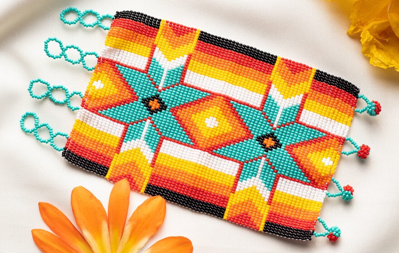 Oasis Super Nova Homemade Beaded Bracelet Wide Cuff