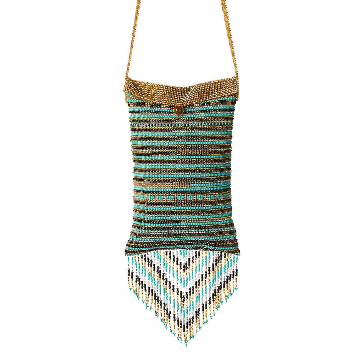 Elegant Handmade Beaded Purse - Satchel Bag Fringe by Mother Sierra