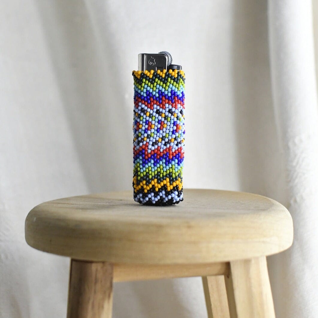 sprinkles blue red green beaded lighter case sleeve accessory