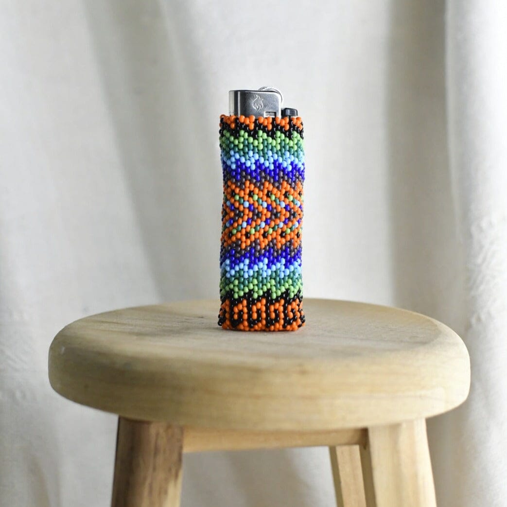 sprinkles orange blue green beaded lighter case sleeve accessory