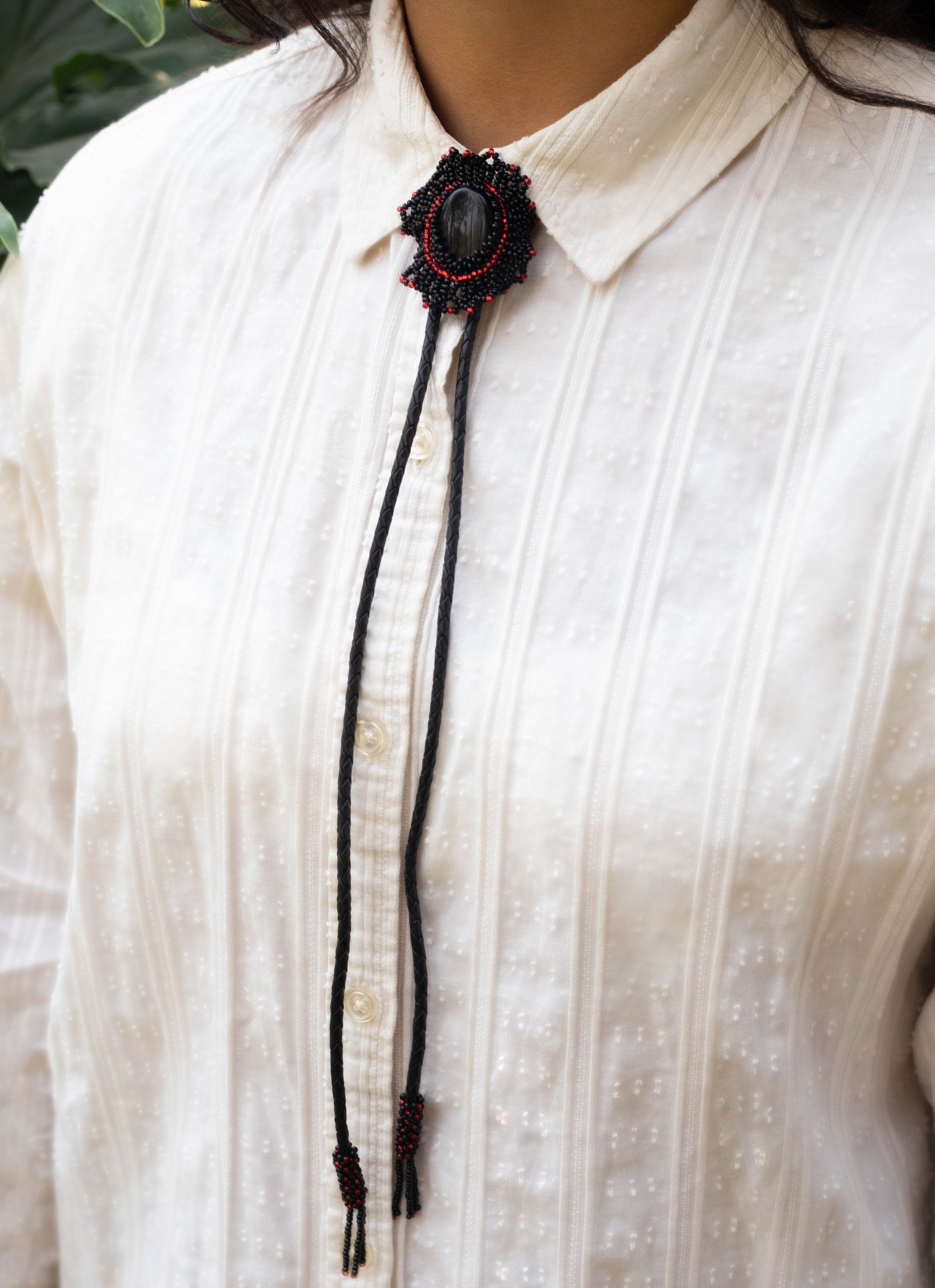 Black Rose Bolo Tie Necktie Mother Sierra 