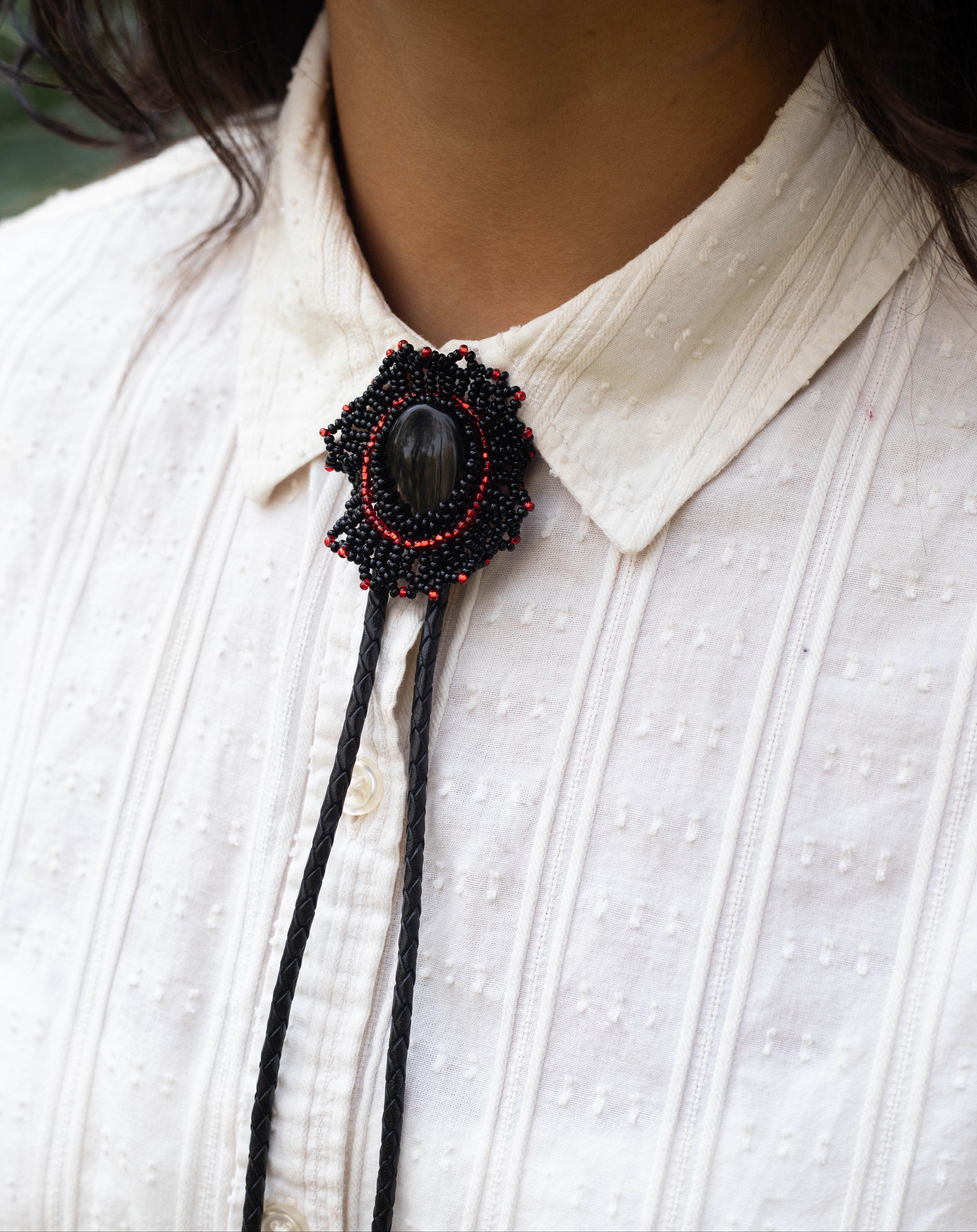 Black Rose Bolo Tie Necktie Mother Sierra 