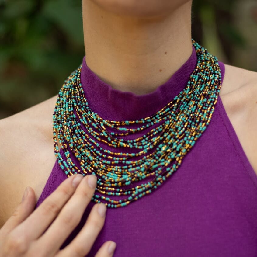 Blue Pebbles Necklaces Mother Sierra 