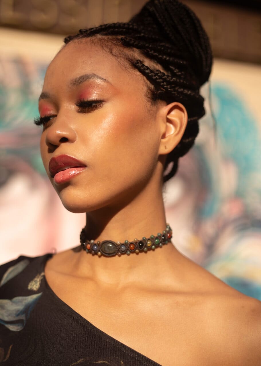 Blue Smoke Macrame Choker Necklaces Mother Sierra 