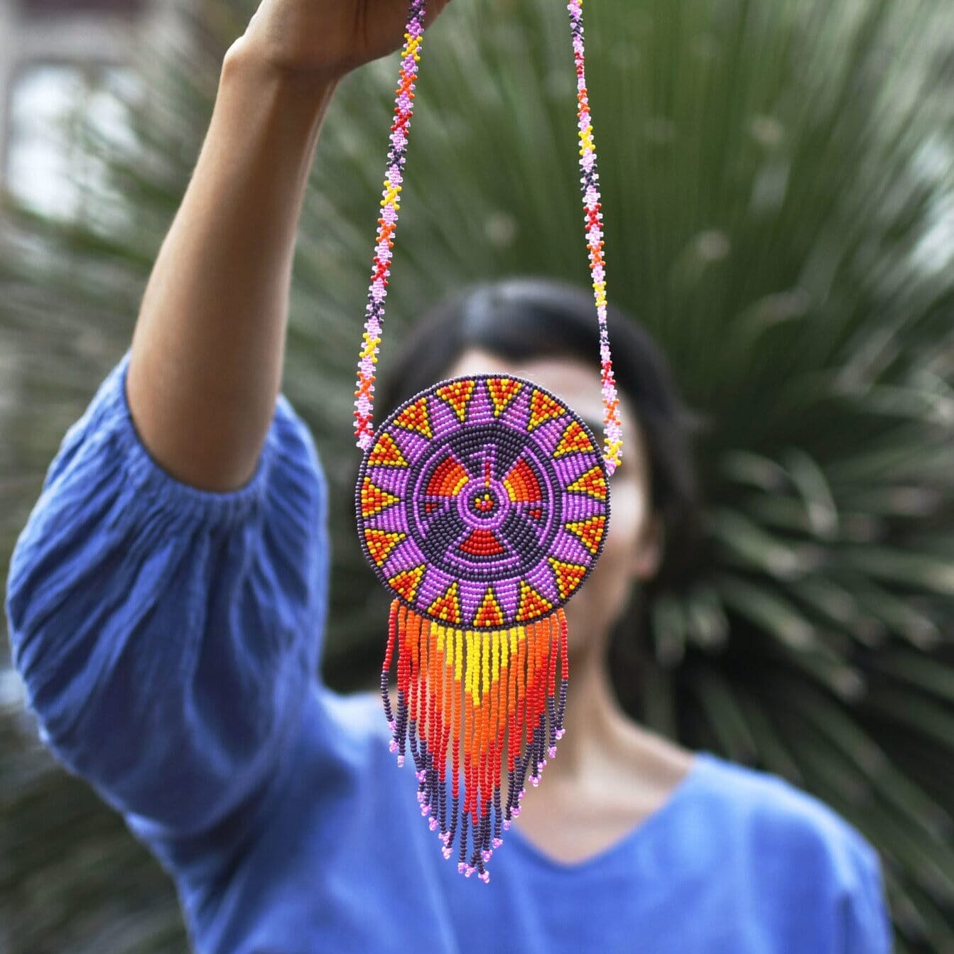 Artistic handmade beaded necklace bag - Flamenco Necklacebag Necklace Bag Mother Sierra 