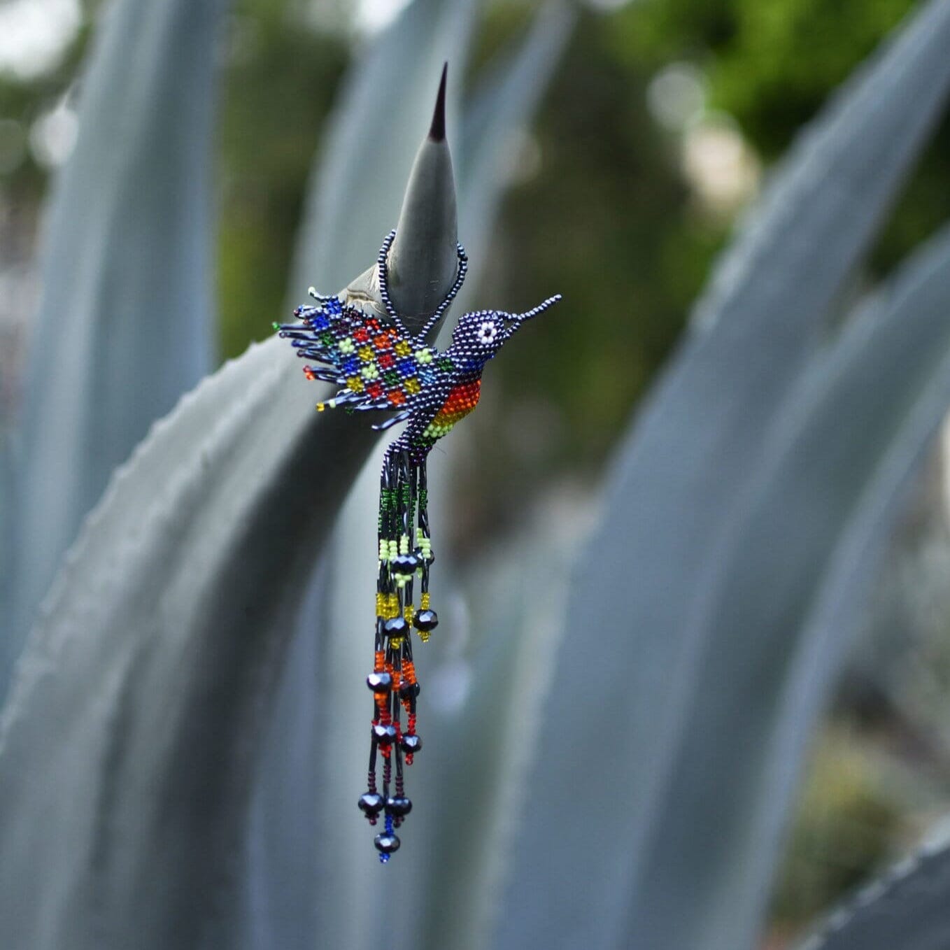 Colorful handmade beaded decal  - Midnight Hummingbird Home Decor Decals Mother Sierra 