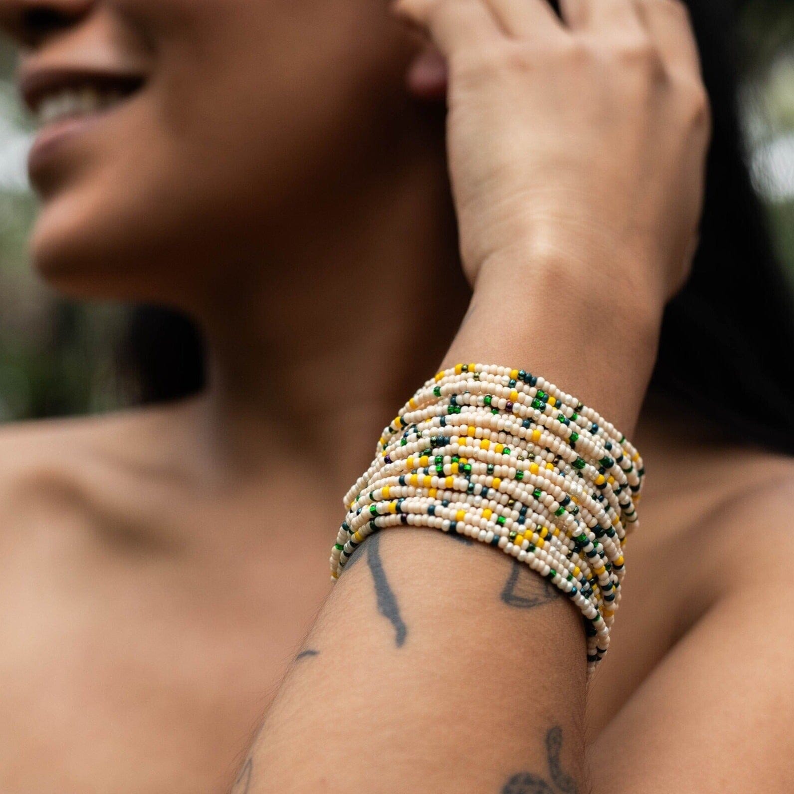 Unique beaded bracelet designs - Sandy Beach bracelet Mother Sierra 