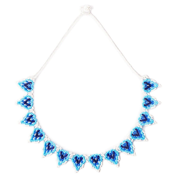 blueberries blue white beaded necklace native american jewelry