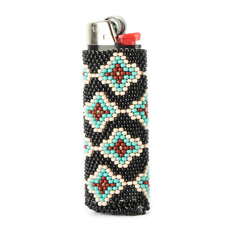 chocolate mint black brown teal white beaded lighter case sleeve accessory