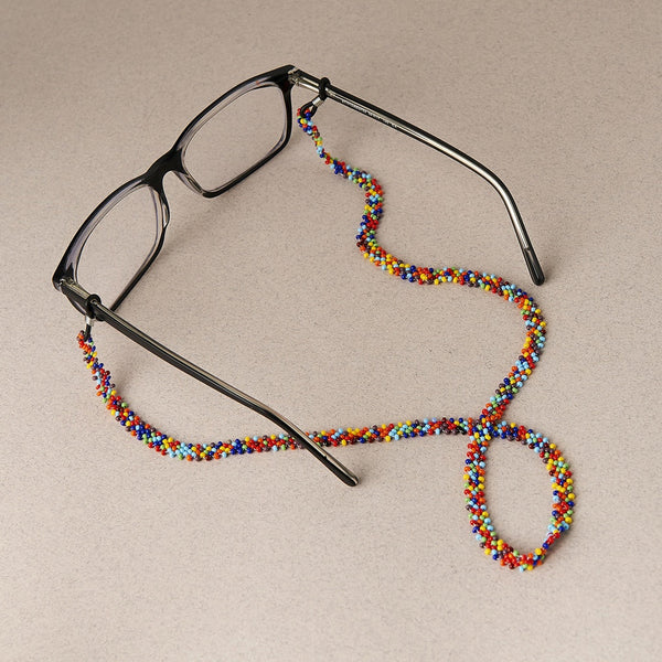 Confetti Glasses Chain By Mother Sierra - Beaded Jewelry - Native American Jewelry - Huichol Jewelry