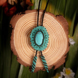 eilat stone turquoise beaded Bolo Tie necklace necktie native american jewelry