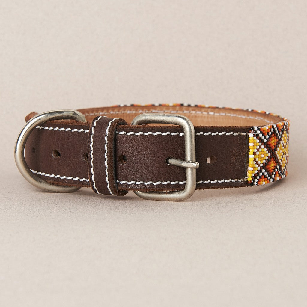 Fabian Dog Collar By Mother Sierra - Handmade Beaded Jewelry - Native American Jewelry - Huichol Jewelry