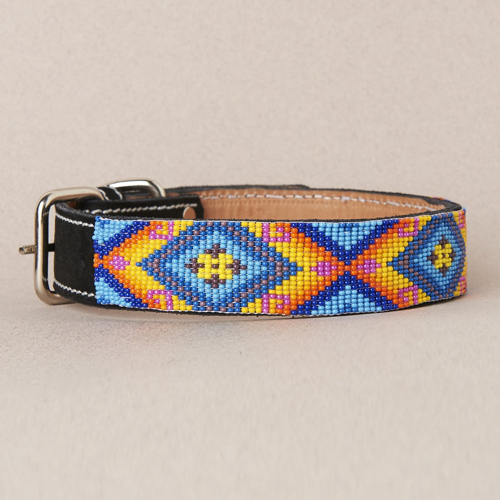Freda Dog Collar By Mother Sierra - Beaded Jewelry - Native American Jewelry - Huichol Jewelry