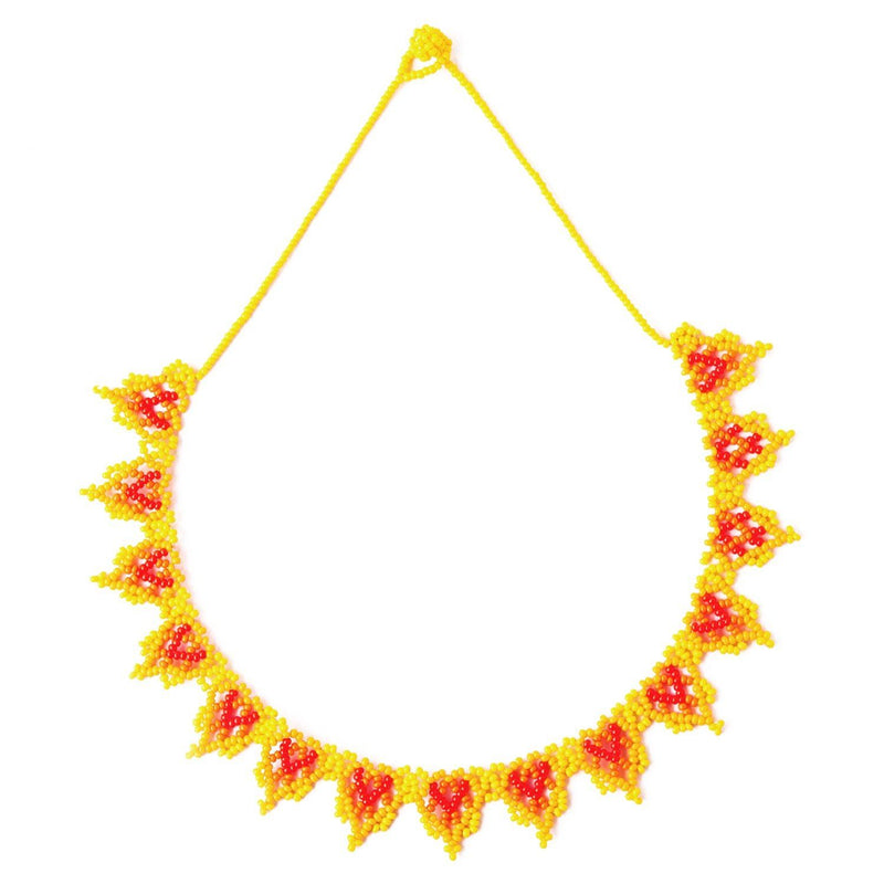 golden berries yellow orange red beaded necklace native american jewelry