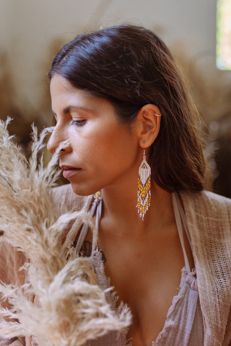 Red Hawktail By Mother Sierra - Beaded Jewelry - Native American Jewelry - Huichol Jewelry