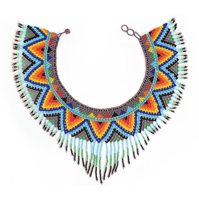 Tribal Choker By Mother Sierra - Beaded Jewelry - Native American Jewelry - Huichol Jewelry