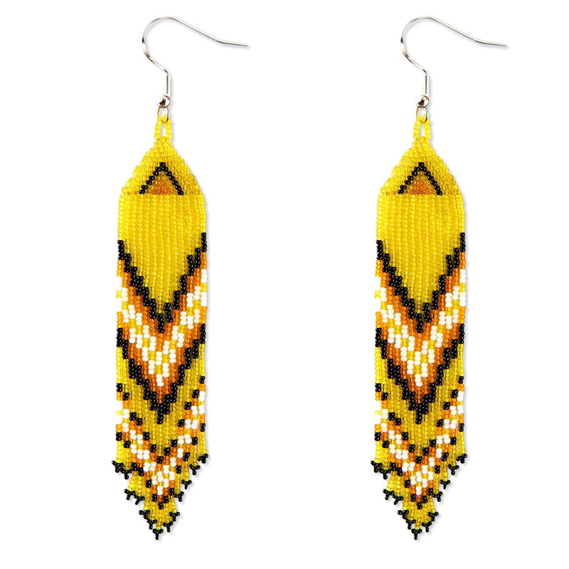 Yellow Hawktail By Mother Sierra - Beaded Jewelry - Native American Jewelry - Huichol Jewelry